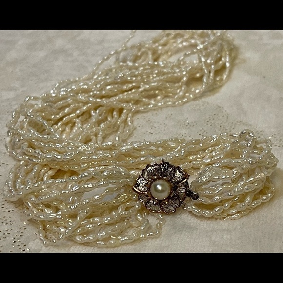 GENUINE fresh water pearl flower pendant necklace - Picture 6 of 12